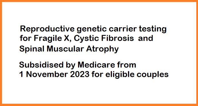 From 1 November 2023 - new Medicare Item Numbers